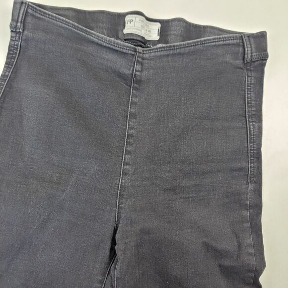 Free People Jeans Women's 28 Black Stretch Denim Pull On Skinny Ankle High Waist - Picture 3 of 13